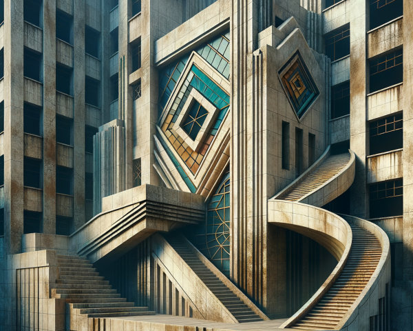 Architectural Design with Angular Lines and Curves