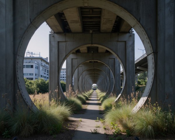 Unique Architectural Structure with Circular Supports