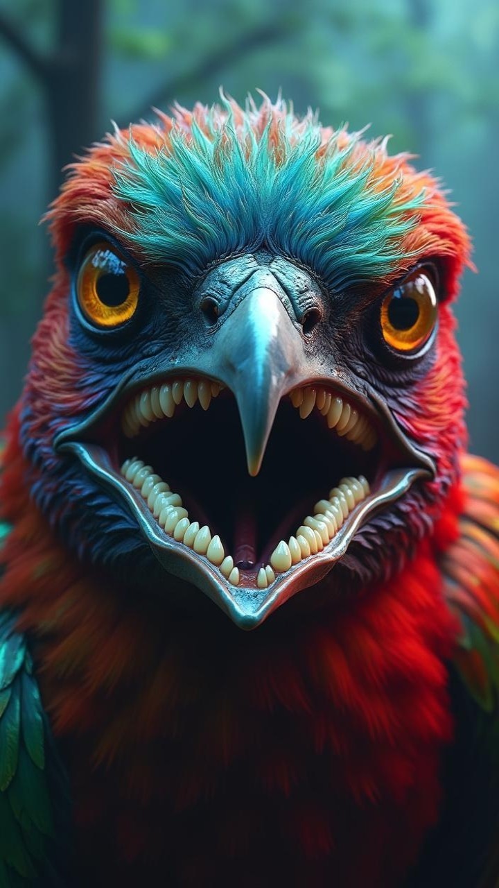 Vividly Colored Parrot in Lush Natural Environment