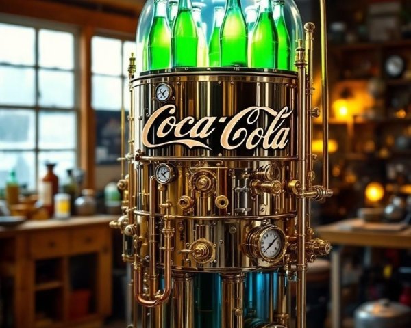 Vintage Coca-Cola Dispenser with Steampunk Design