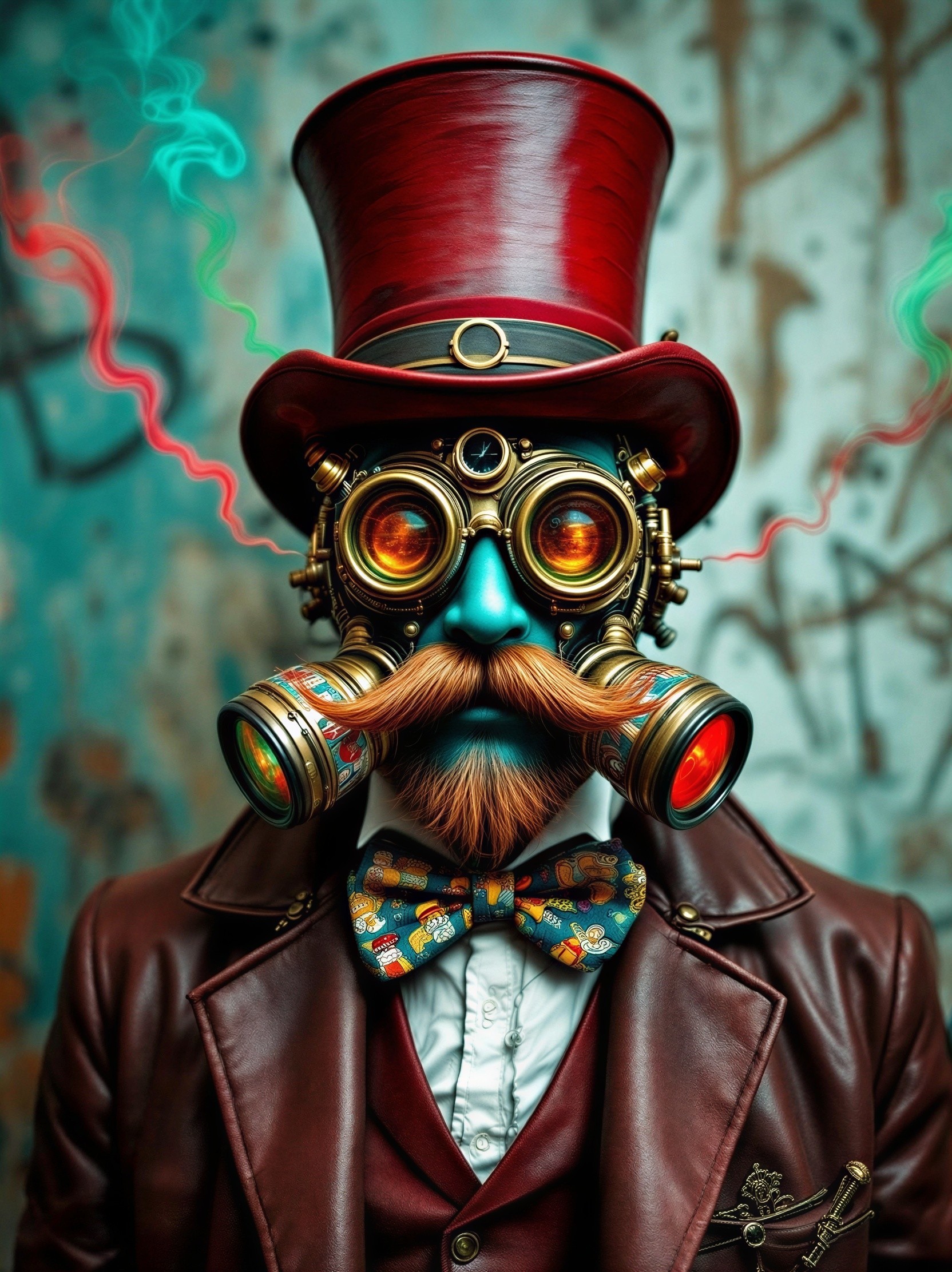 Whimsical Steampunk Figure with Gears and Goggles