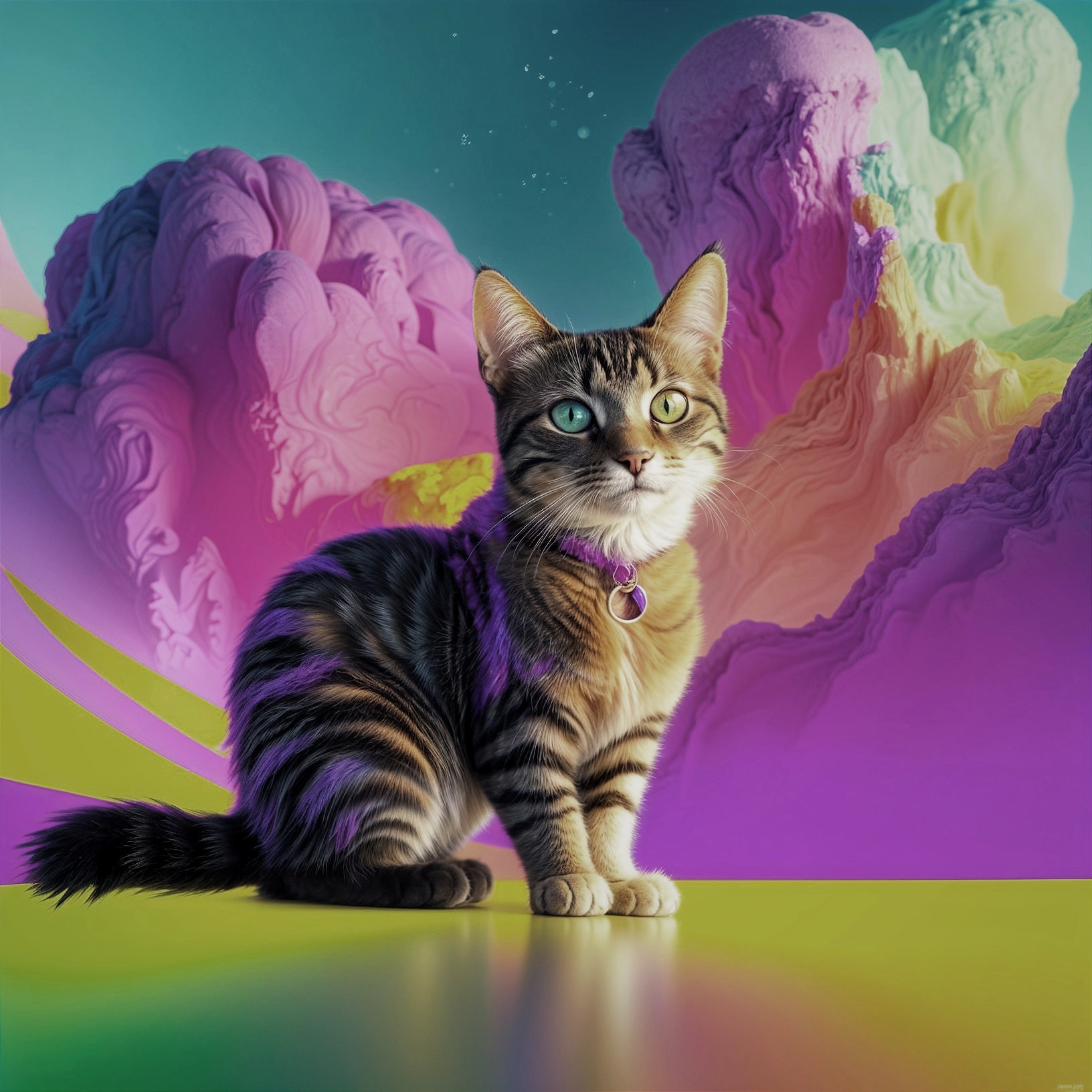Whimsical Tabby in a Dreamlike Realm