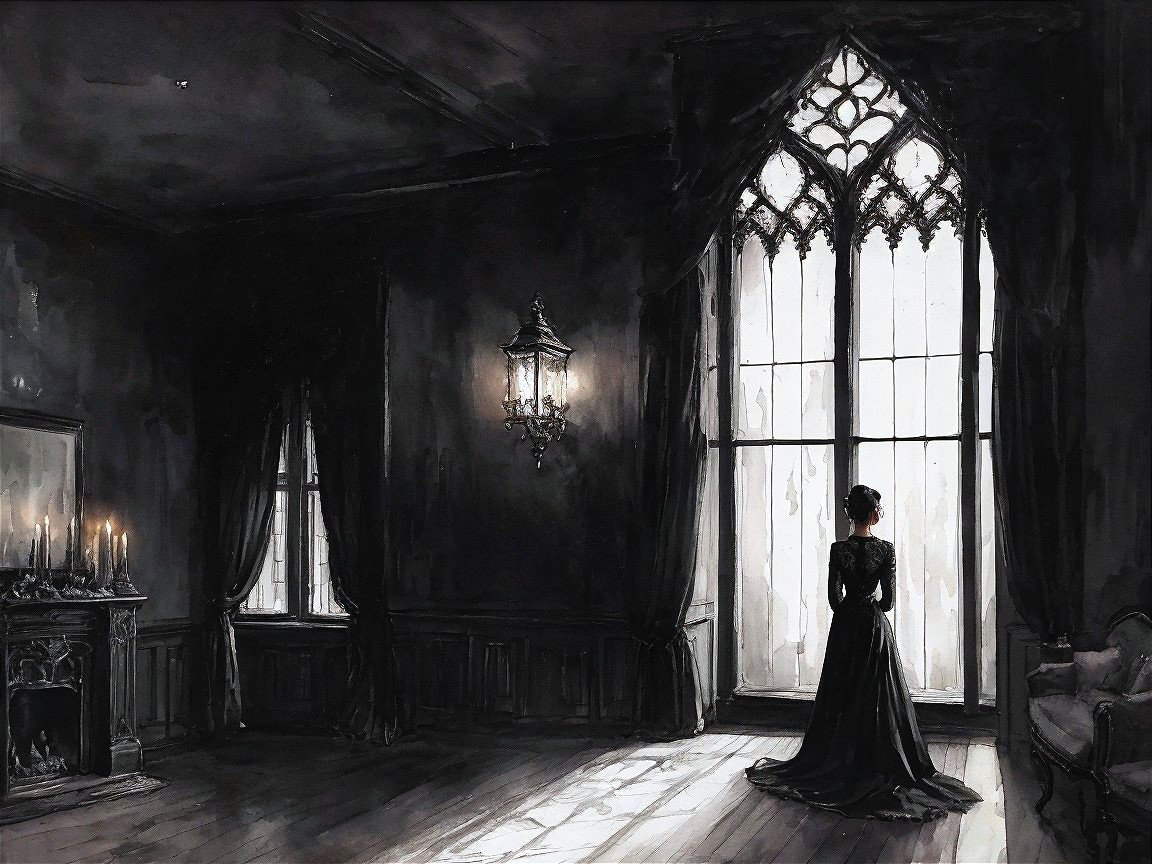 Gothic Elegance in Dim Light