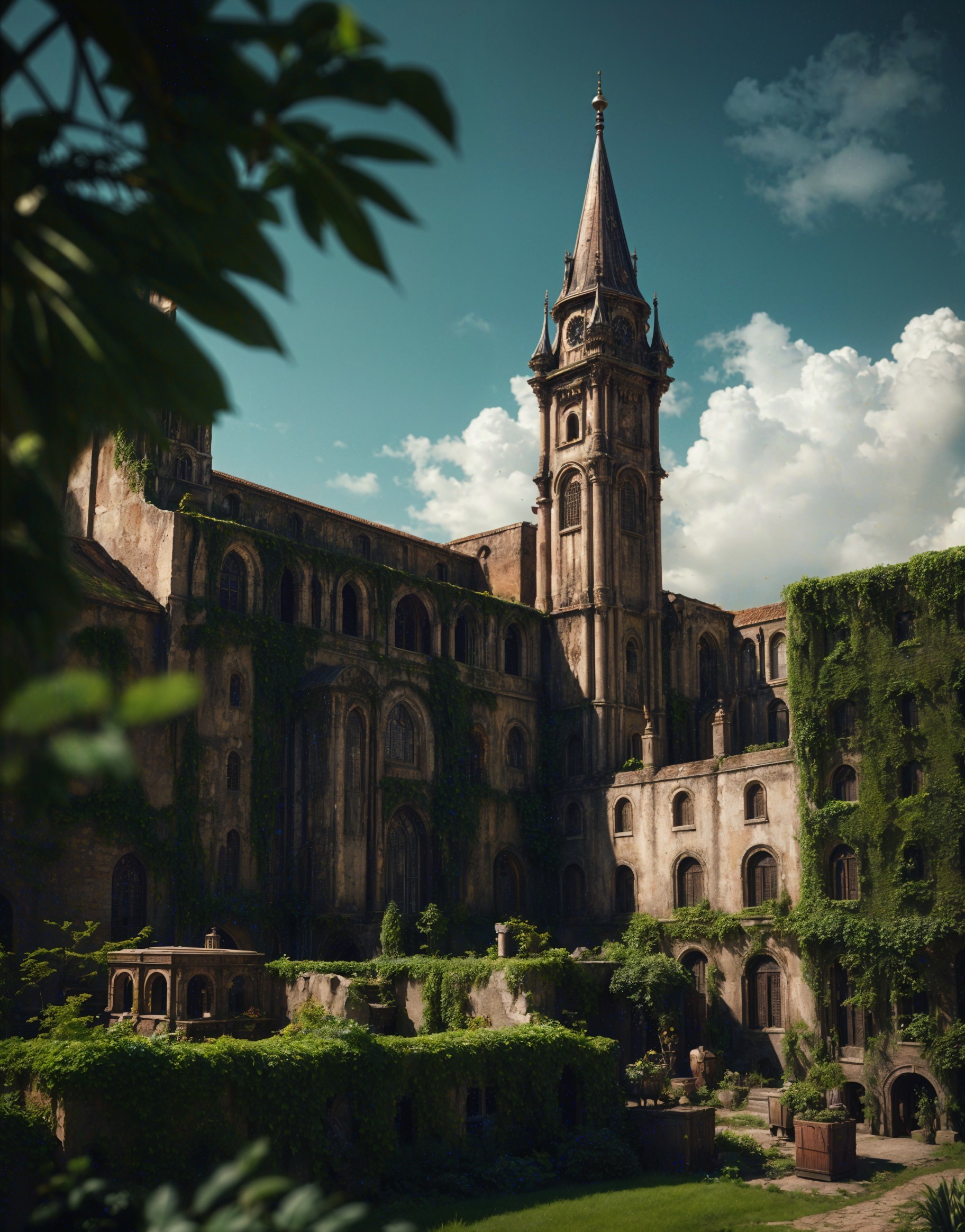 Majestic Dilapidated Castle Surrounded by Nature