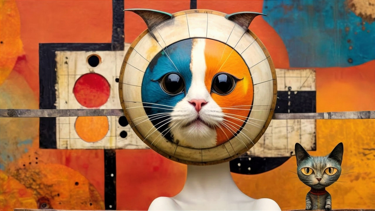 Whimsical Cats in a Colorful Dreamscape
