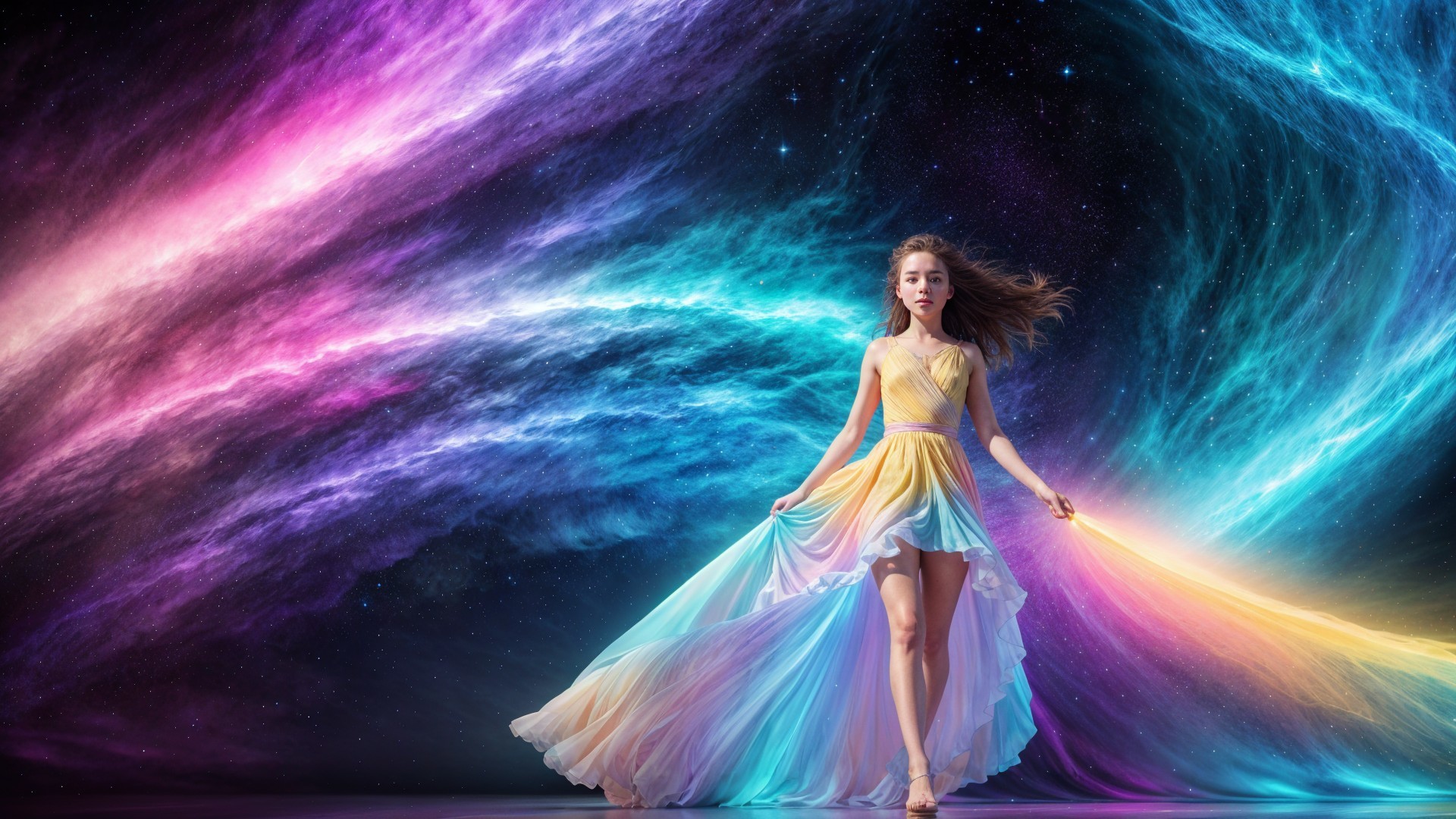 Cosmic Elegance: A Dance of Colors