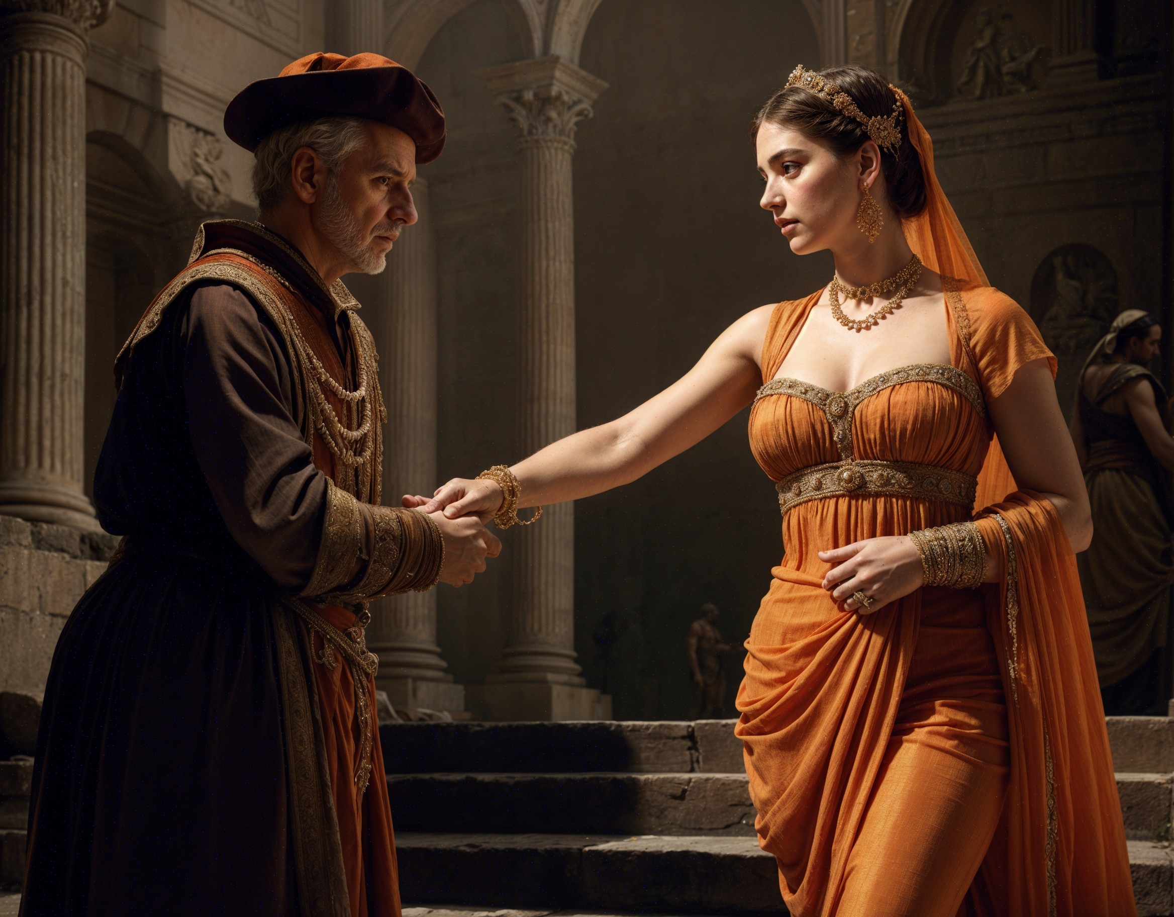 Emotional Encounter in an Ancient Grand Setting