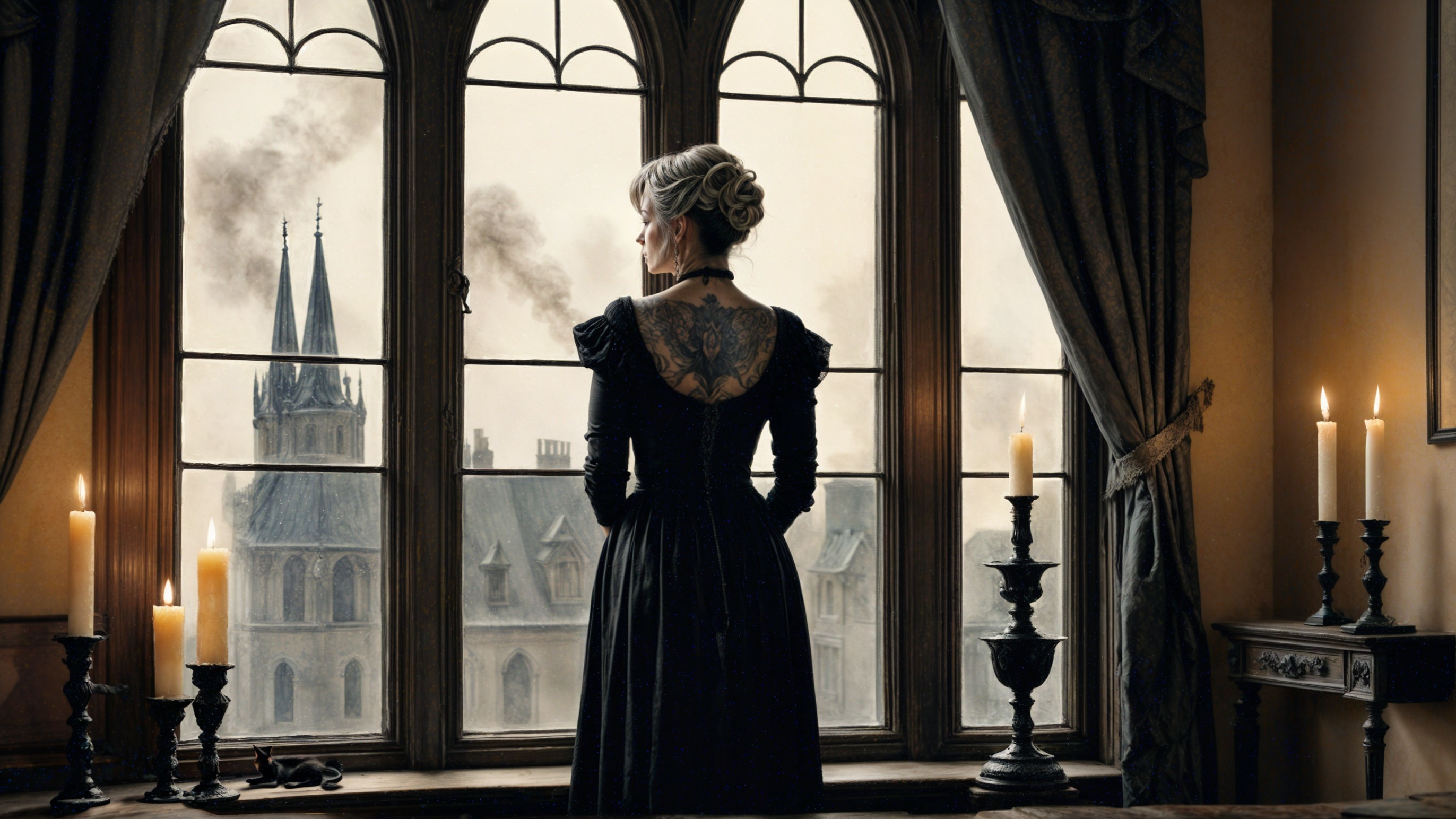 Gothic Elegance: A Dark City View