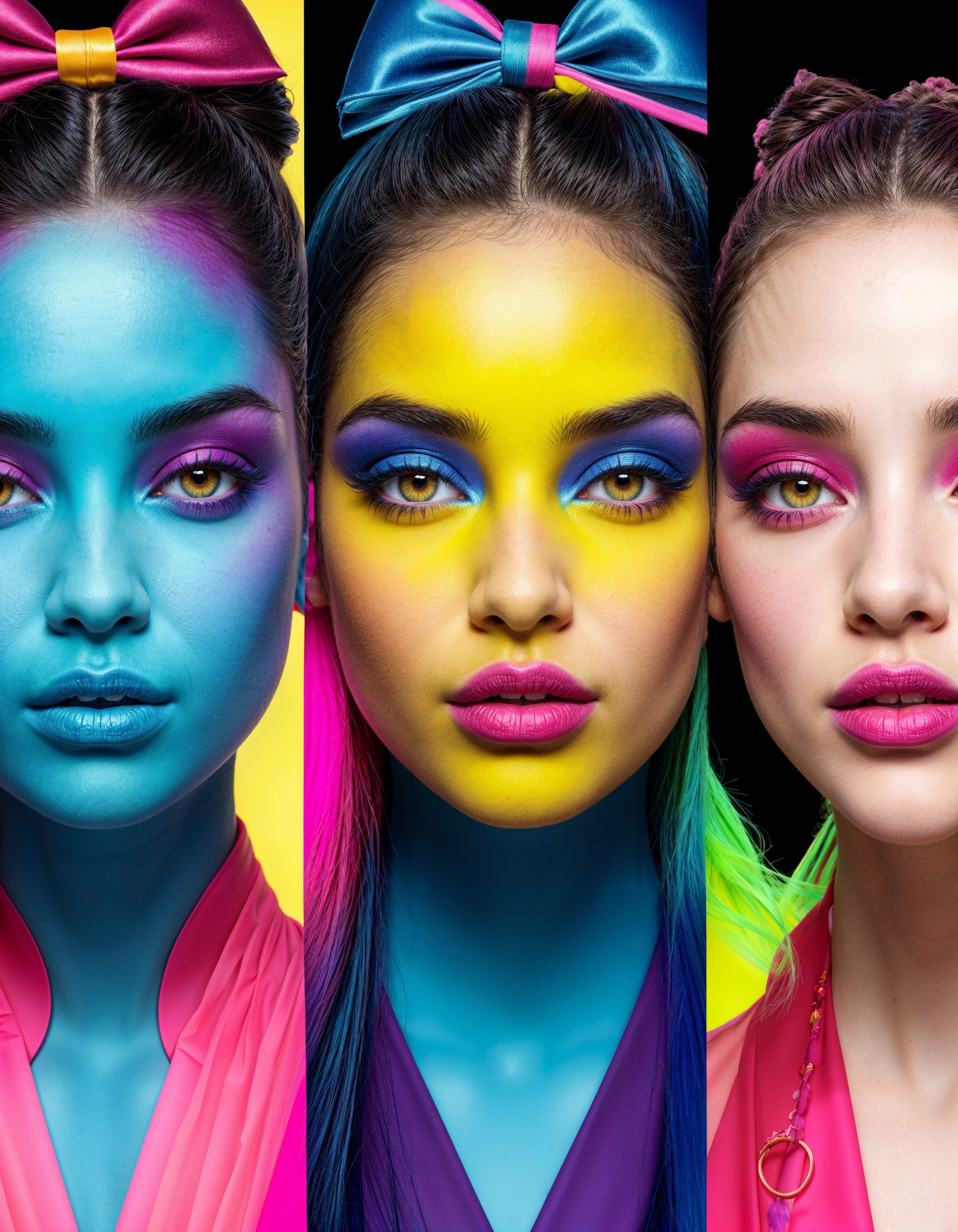 Portrait of a Young Woman with Artistic Makeup