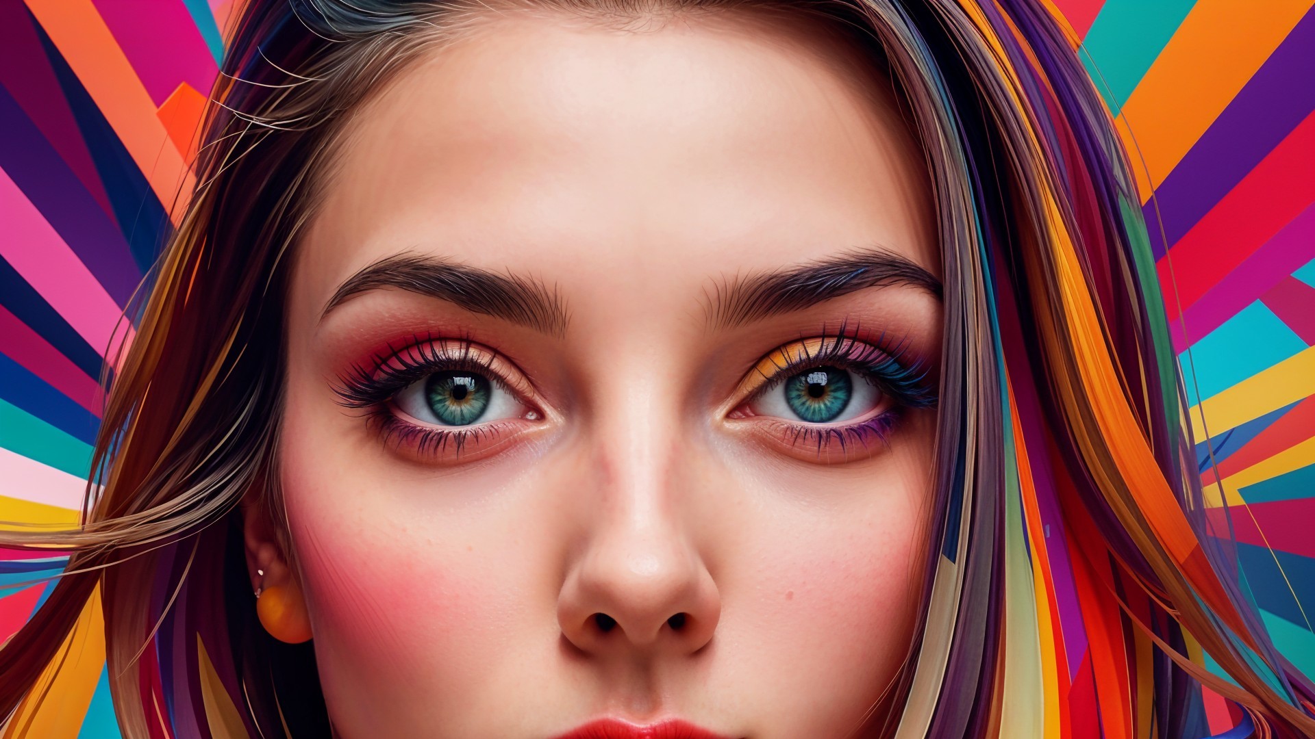 Vibrant Portrait of a Young Woman's Essence