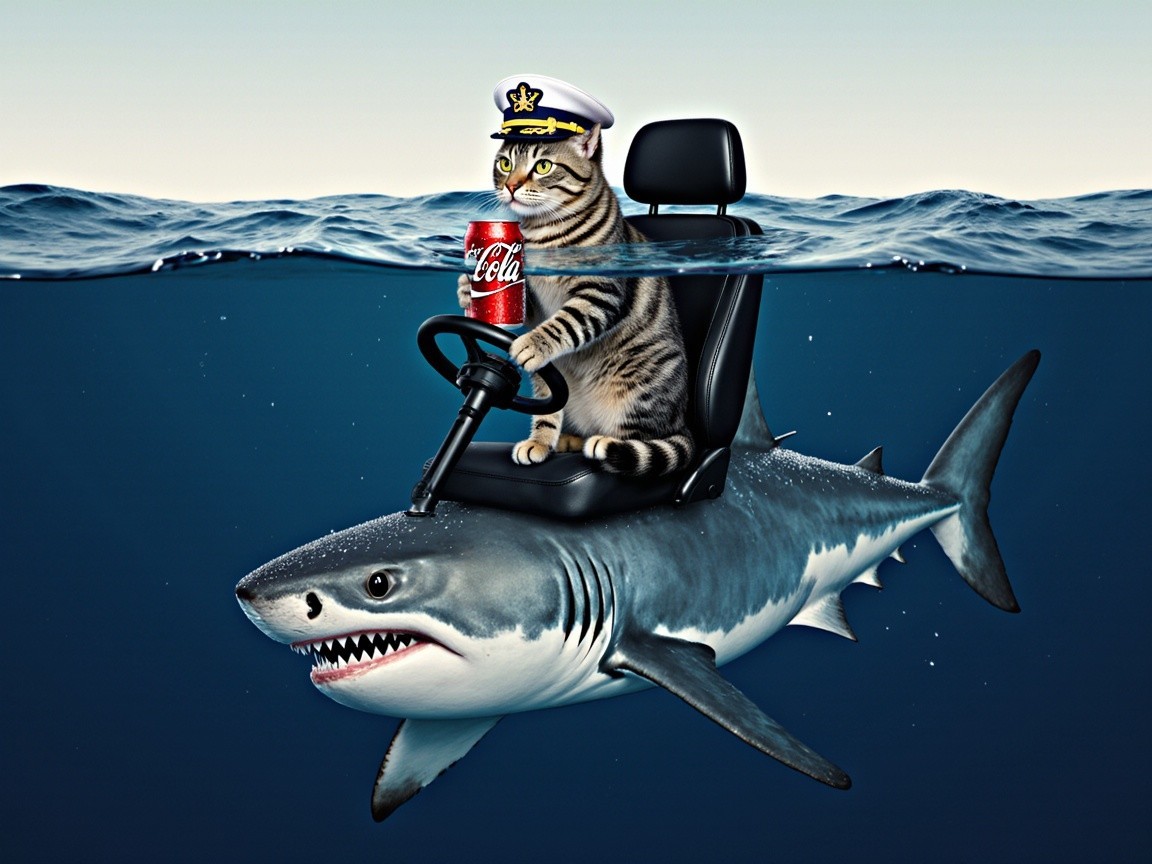 Captain Tabby Navigates Ocean Waves