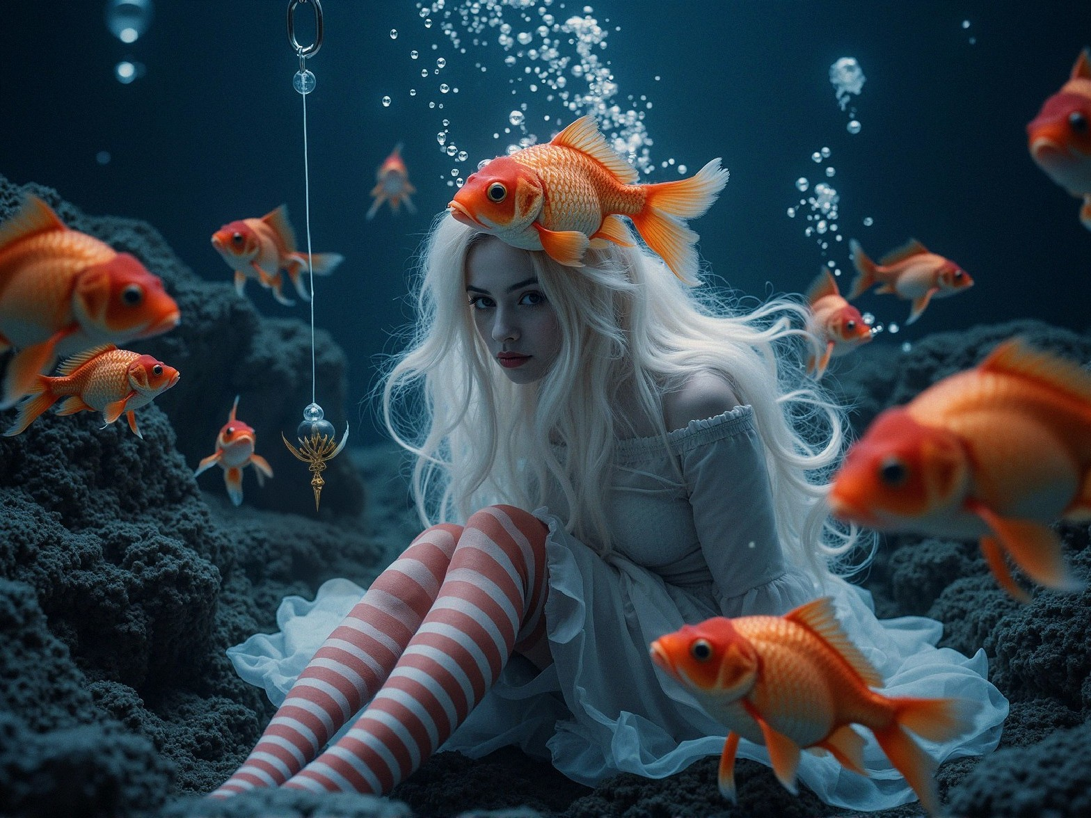 Mystical Mermaid in a Colorful Underwater Realm