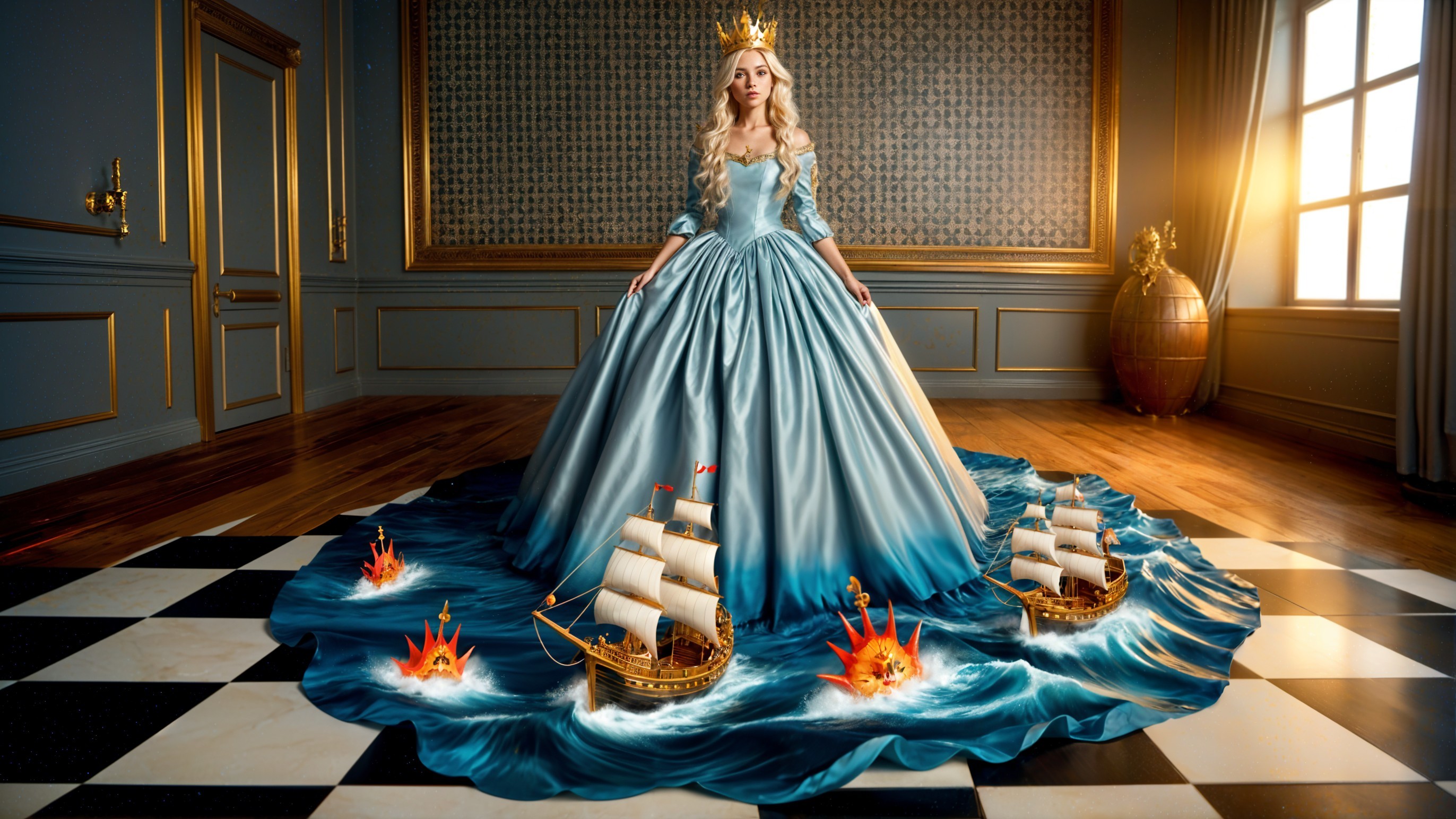 Elegance in Blue: A Regal Oceanic Vision