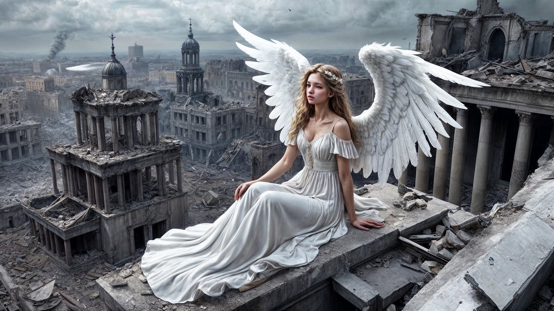 Angel of Serenity in a Fallen City