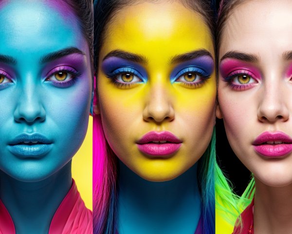 Portrait of a Young Woman with Artistic Makeup