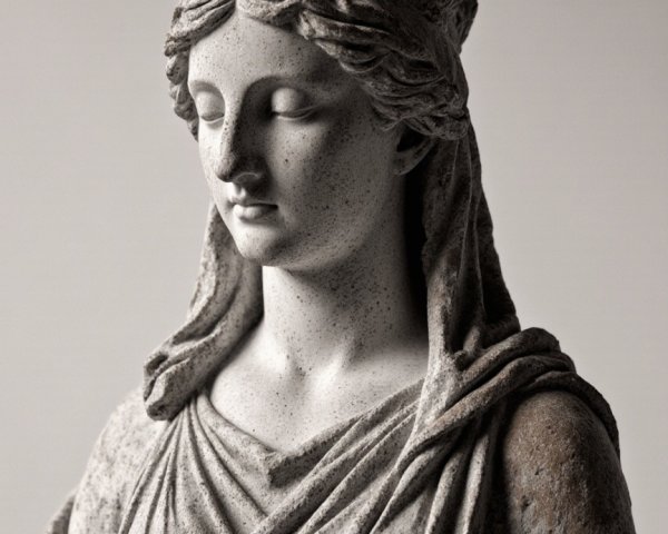 Detailed Statue of a Woman in Flowing Robes