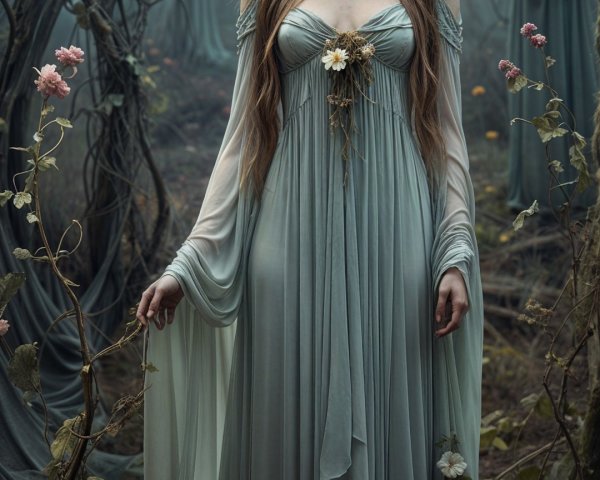 Mystical Forest Scene with Enchanted Figures