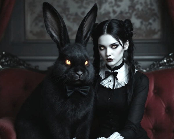 Gothic Elegance and Surreal Elements in Victorian Room