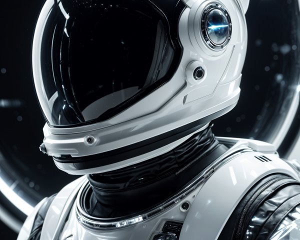 Futuristic Astronaut in High-Tech Space Environment