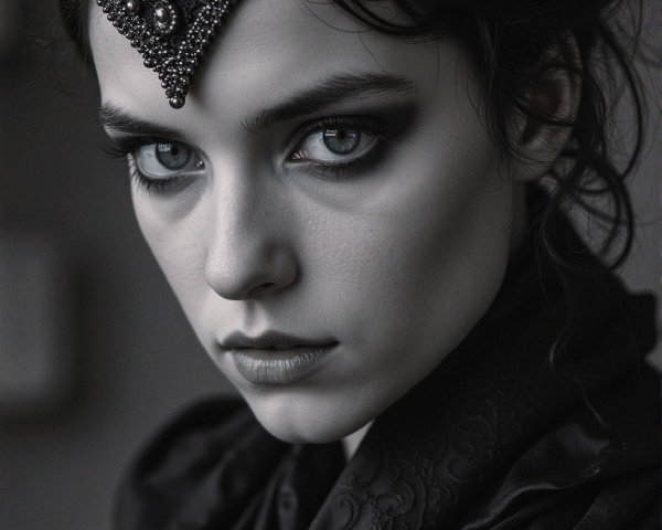 Portrait of a Young Woman in Gothic Aesthetic