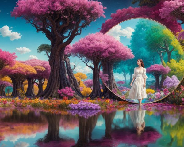 Serene landscape with vibrant trees and tranquil river