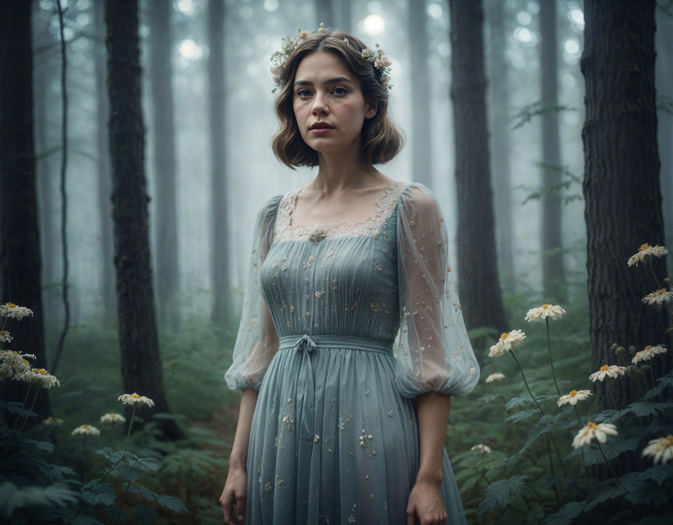 Enchanted Elegance in a Misty Forest