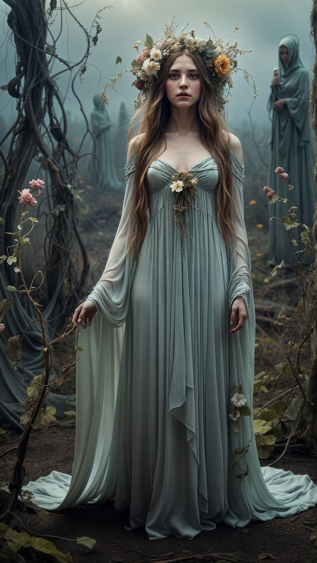 Mystical Forest Scene with Enchanted Figures
