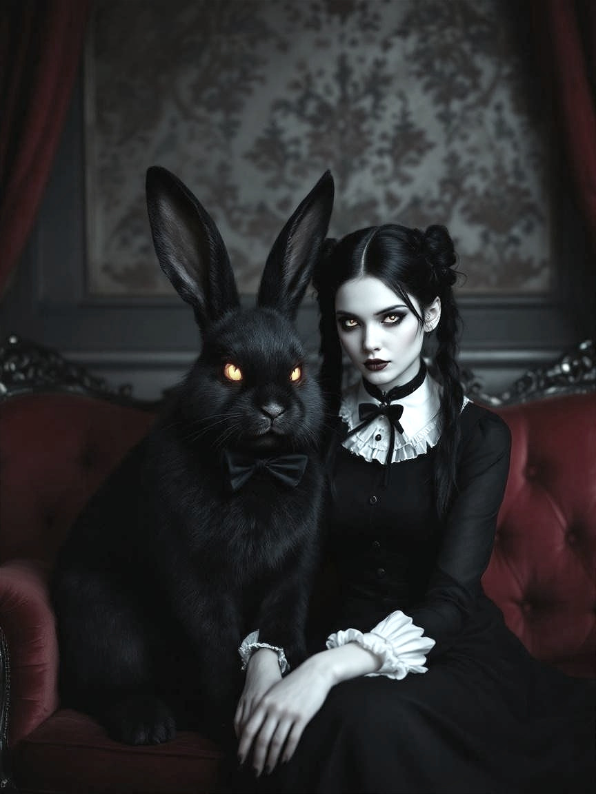 Gothic Elegance and Surreal Elements in Victorian Room