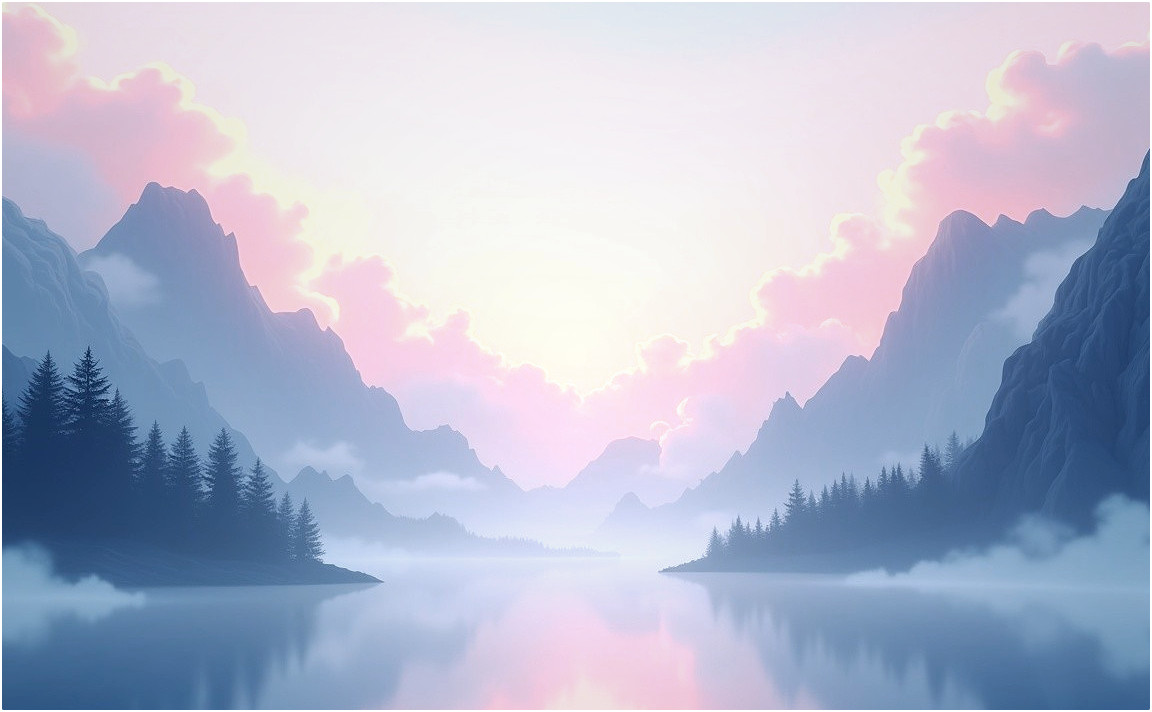 Tranquil Lake Surrounded by Majestic Mountains