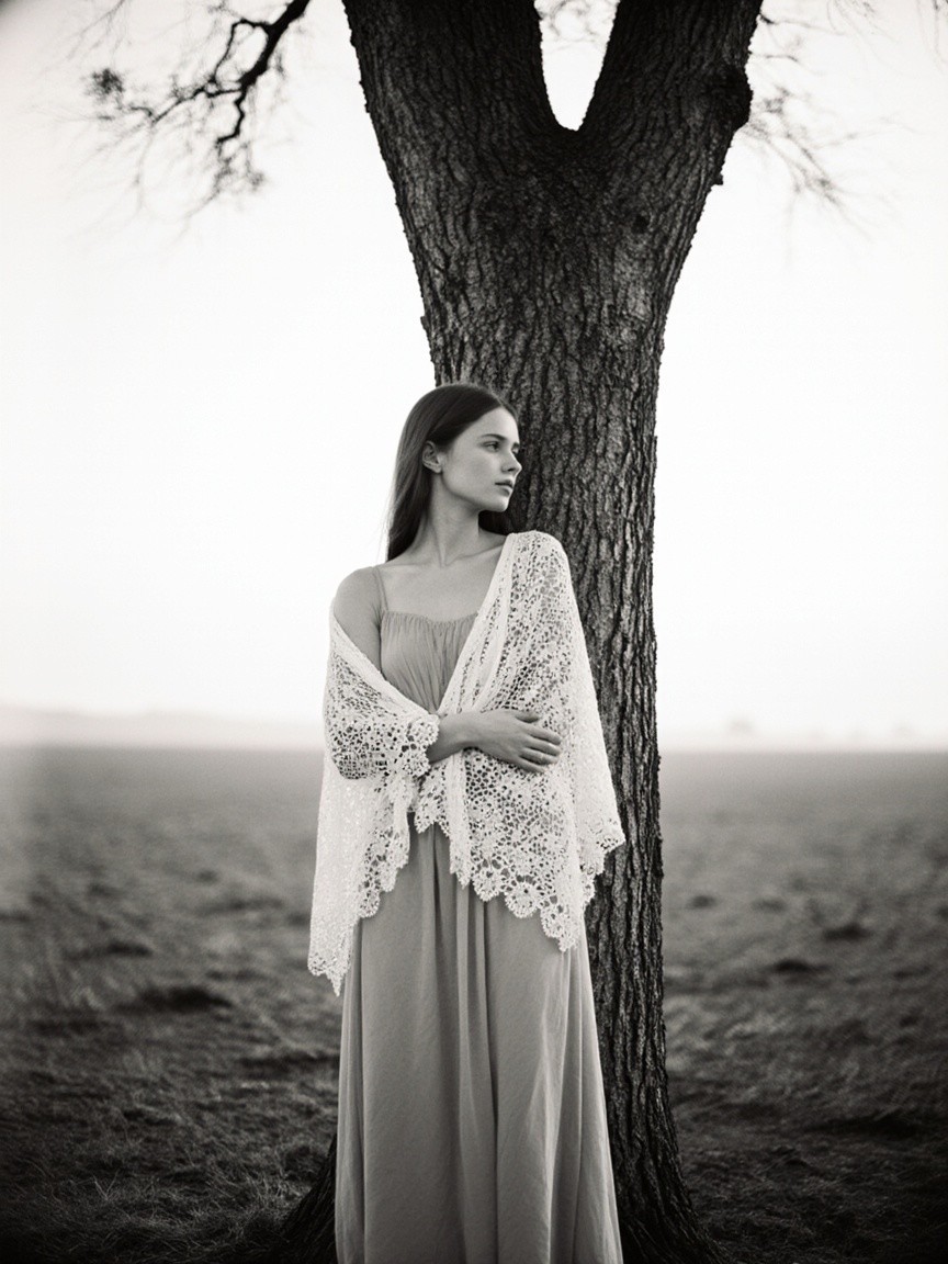 Nature Serenity: A Woman's Reflection (FluX Base)