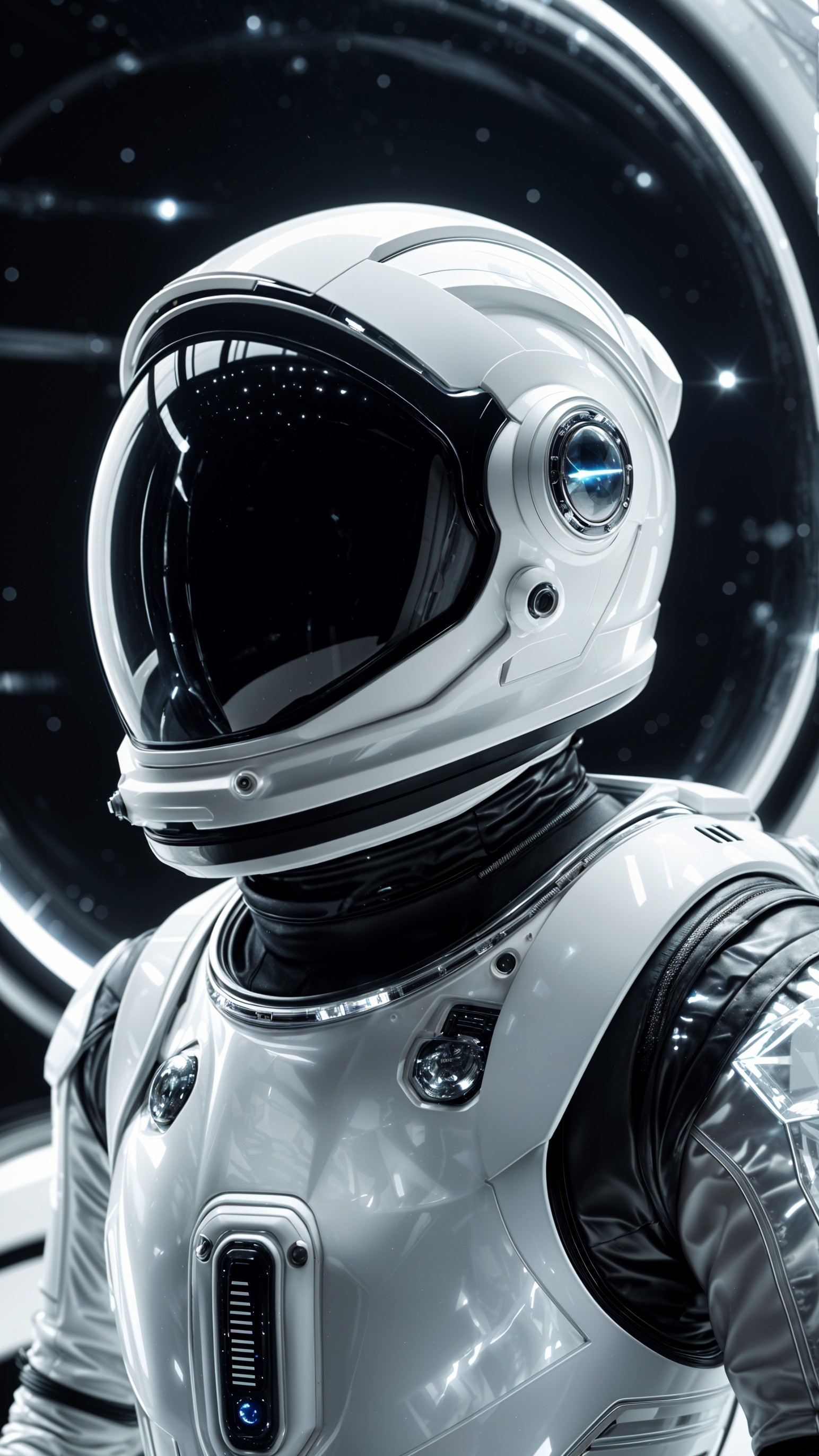 Futuristic Astronaut in High-Tech Space Environment
