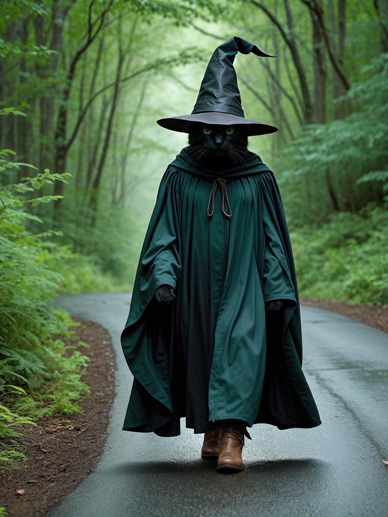 The Enigmatic Cloaked Figure in the Mist