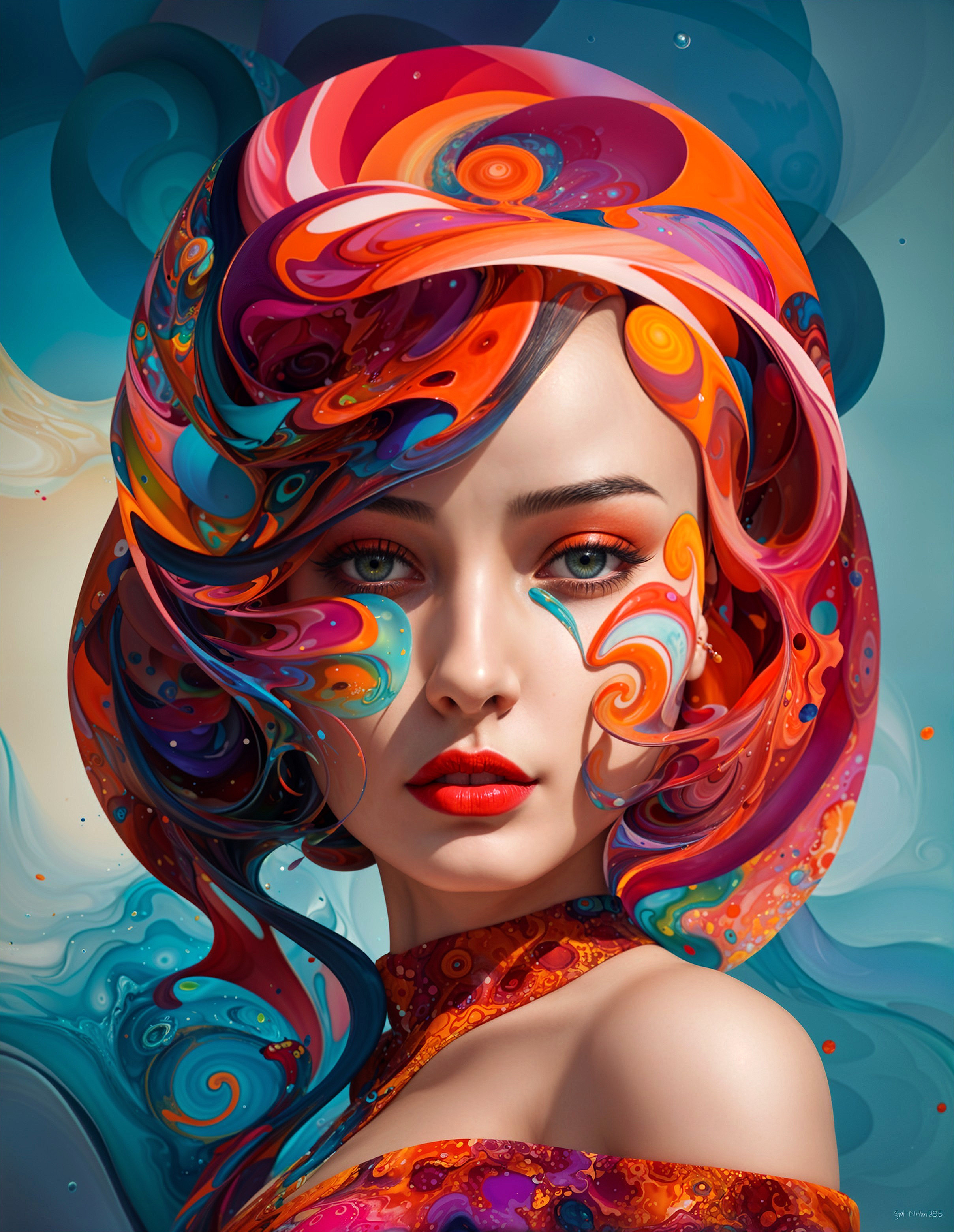 Vibrant Portrait of a Dreamlike Beauty