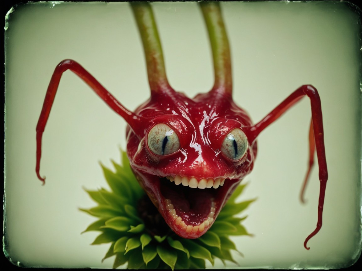 Whimsical Creature from a Green Oasis