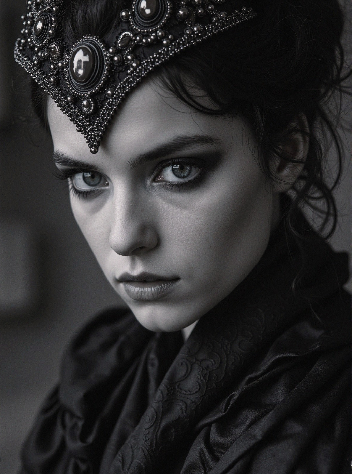Portrait of a Young Woman in Gothic Aesthetic