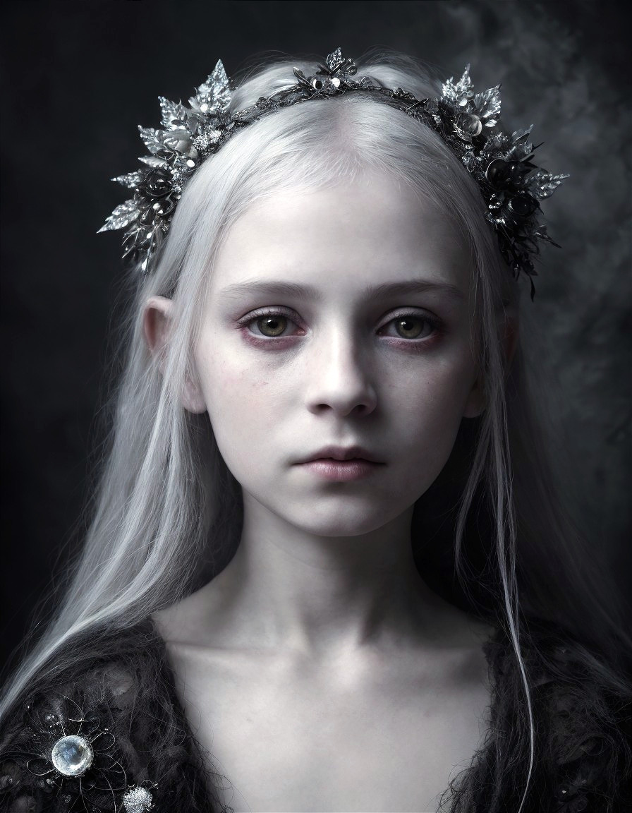 Portrait of a Young Girl with Ethereal Features