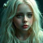 Serene Portrait of a Young Person with Blonde Hair