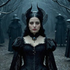 Dark Elegance in an Enchanted Forest Setting