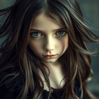 Portrait of a young girl with expressive features