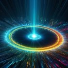 Vibrant Cosmic Scene with Swirling Vortex of Light