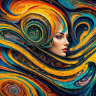 Abstract Portrait of a Woman in Vibrant Colors