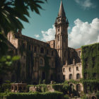 Majestic Dilapidated Castle Surrounded by Nature