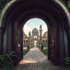 Ornate Gateway Revealing Abandoned Architectural Ruins