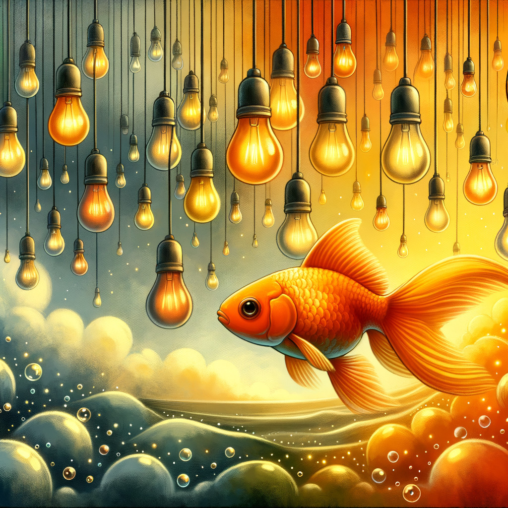 Vibrant Goldfish in Dreamy Underwater Landscape