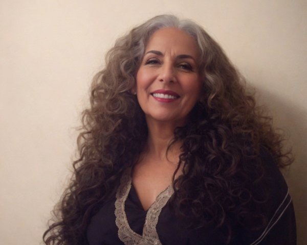 Elegant portrait of a woman with curly hair