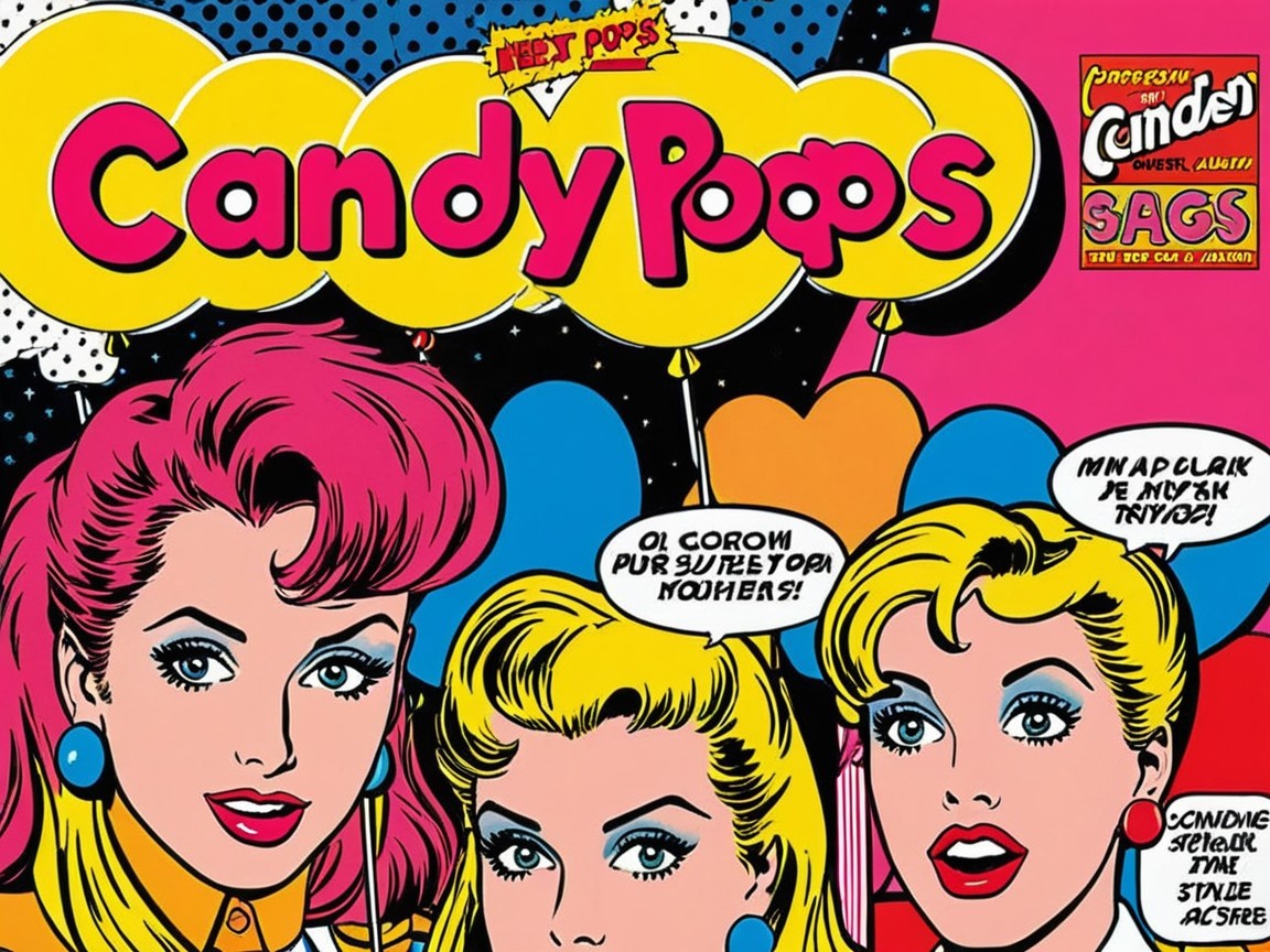 Pop Art Image of Three Women with Speech Bubbles