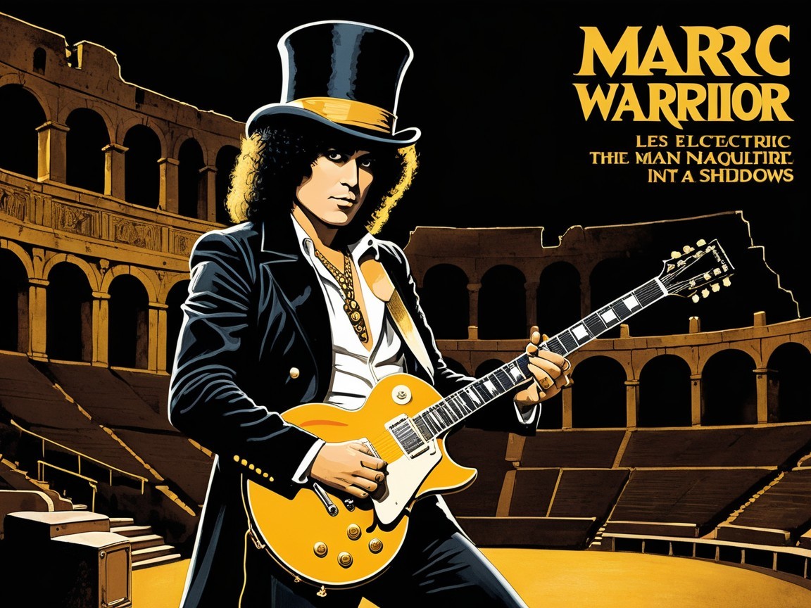 Rock Musician in Coliseum with Electric Guitar