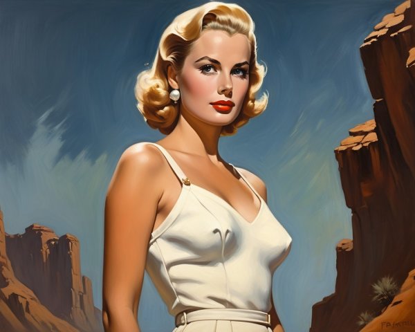 Glamorous Woman in Vintage Hollywood Style Portrait