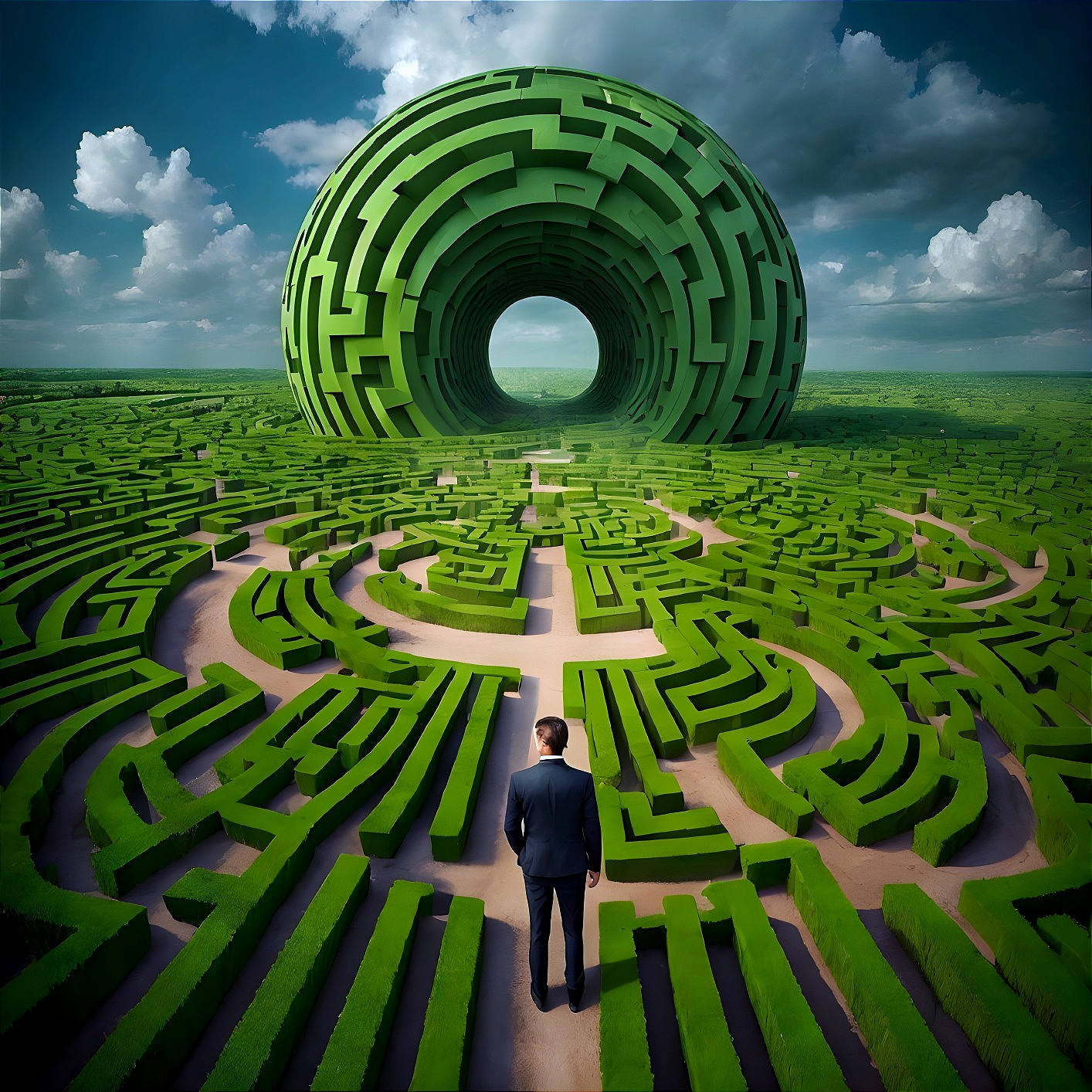 Mind's Non-Euclidean Maze