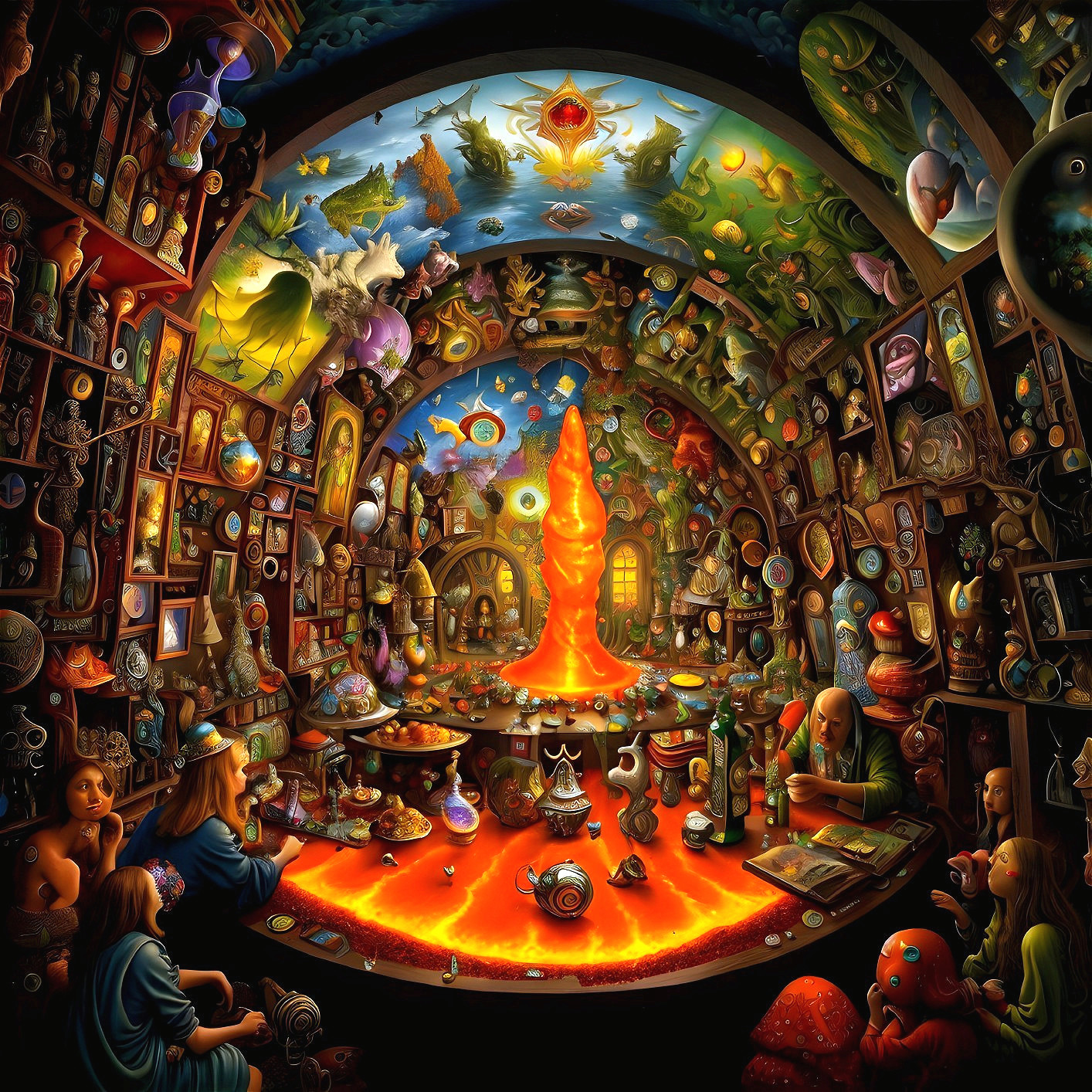 Intricate Underground Chamber with Surreal Elements